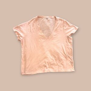 MADEWELL WOMENS peachy/pink V Neck Tee size XXL NWOT‎